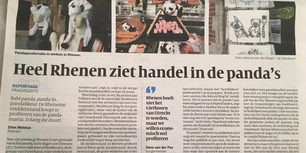 Panda placemats in het nieuws